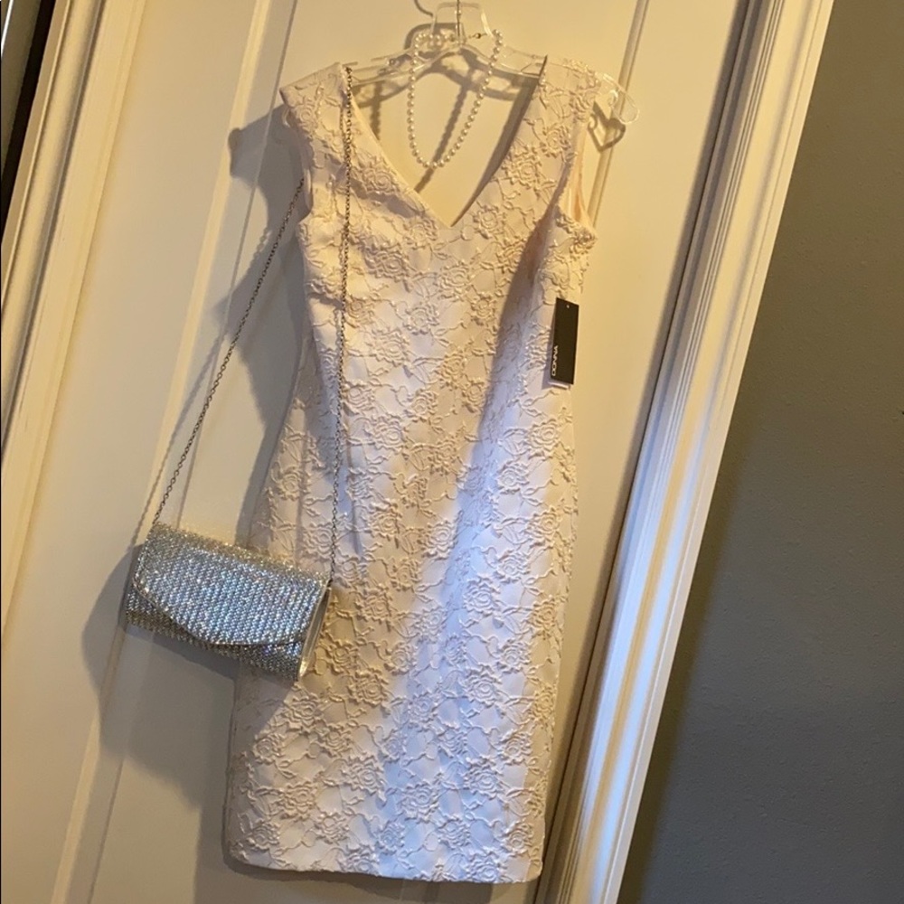 Donna Ricco Champagne Sleeveless Dress Sz 10